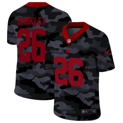 New York Giants #26 Saquon Barkley Men's Nike 2020 Black CAMO Red Vapor Untouchable Limited Stitched NFL Jersey Men's